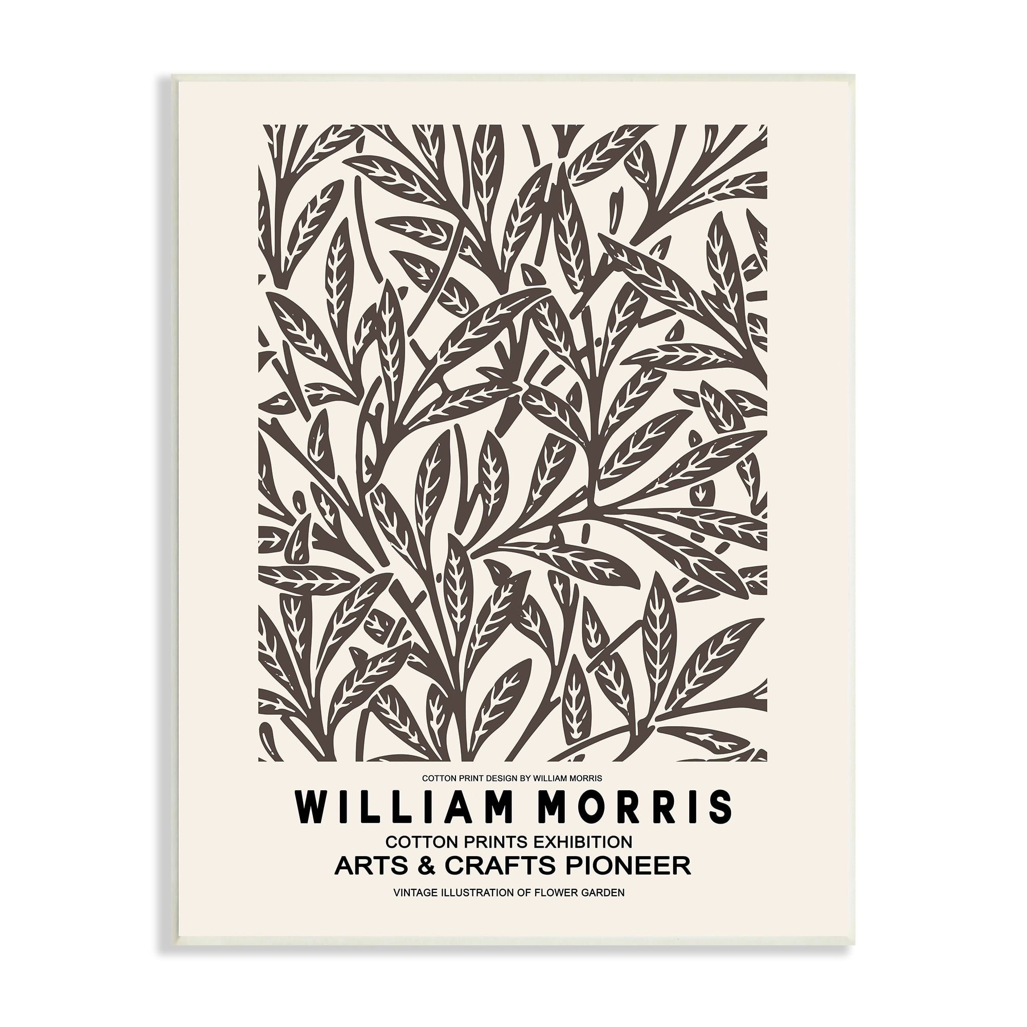 Stupell Industries Neutral Plant Leaves Pattern Text Flyer Exhibition Wood Wall Art, 13 x 19, Design by Ros Ruseva