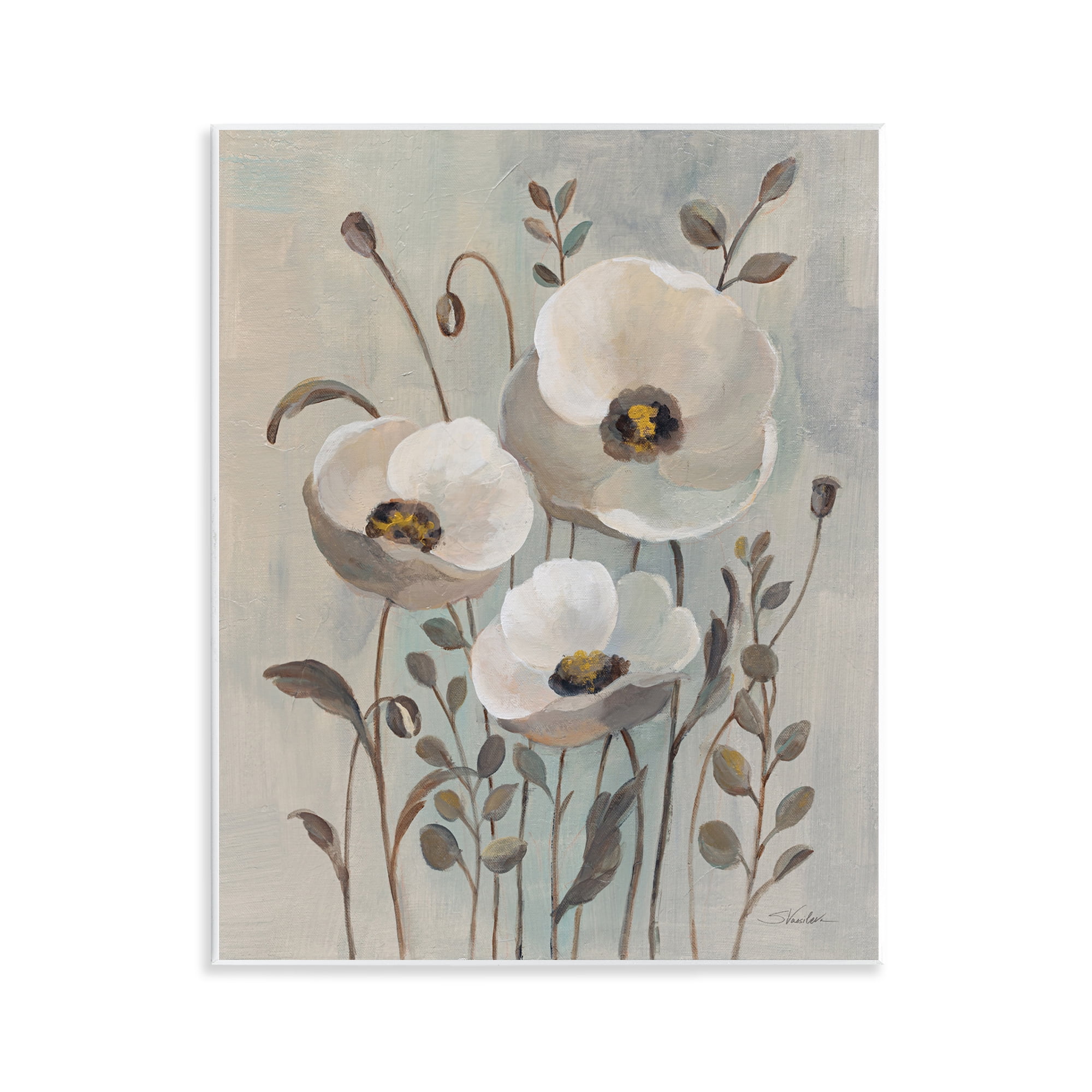 Stupell Industries Neutral Poppies Trio Plants & Flowers Painting Unframed Art Print Wall Art, 11 x 14