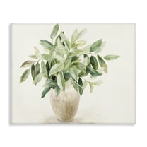 Stupell Industries Neutral Potted Plant Botanical & Floral Painting Gallery Wrapped Canvas Art Print Wall Art, 20 x 16