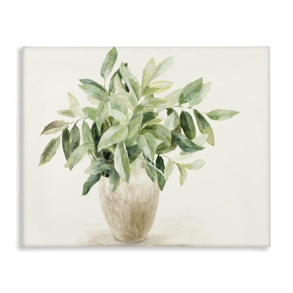 Stupell Industries Neutral Potted Plant Botanical & Floral Painting Gallery Wrapped Canvas Art Print Wall Art, 20 x 16