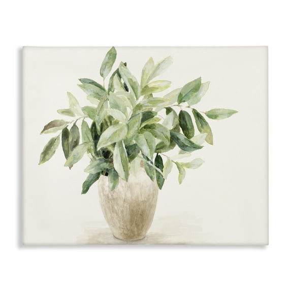 Stupell Industries Neutral Potted Plant Botanical & Floral Painting Gallery Wrapped Canvas Art Print Wall Art, 40 x 30