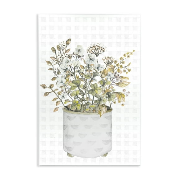 Stupell Industries Neutral Potted Wildflowers Botanical & Floral Painting Unframed Art Print Wall Art, 10 x 15
