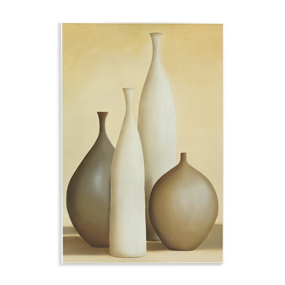 Stupell Industries Neutral Pottery Bottles Furniture Painting Unframed Art Print Wall Art, 10 x 15