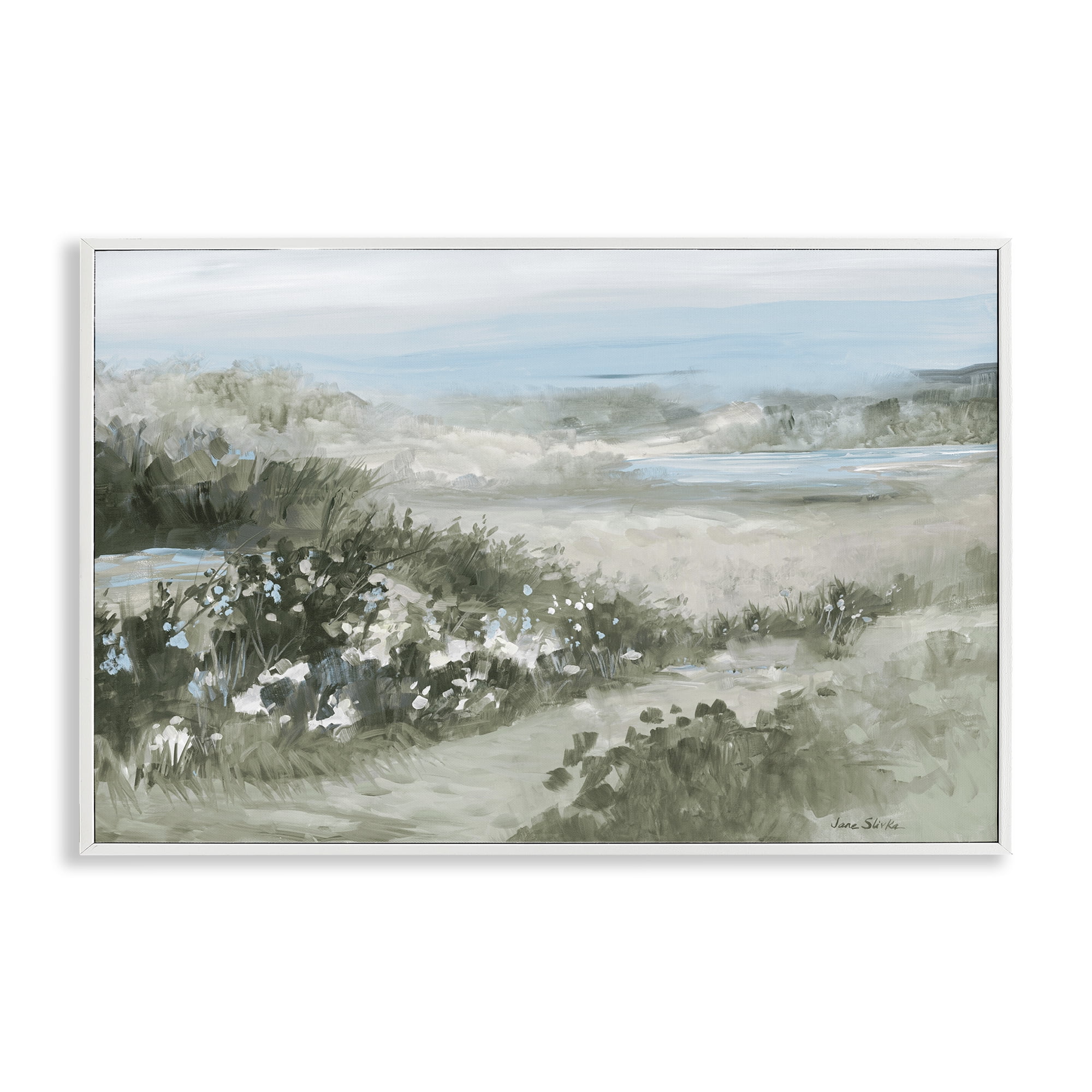 Stupell Industries Neutral Quiet Composition Landscape White Framed Giclee Art, design by Jane Slivka