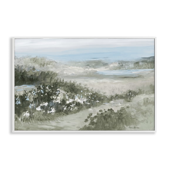 Stupell Industries Traditional Neutral Quiet Composition Landscape White Framed Giclee Art, 30 x 20, by Jane Slivka