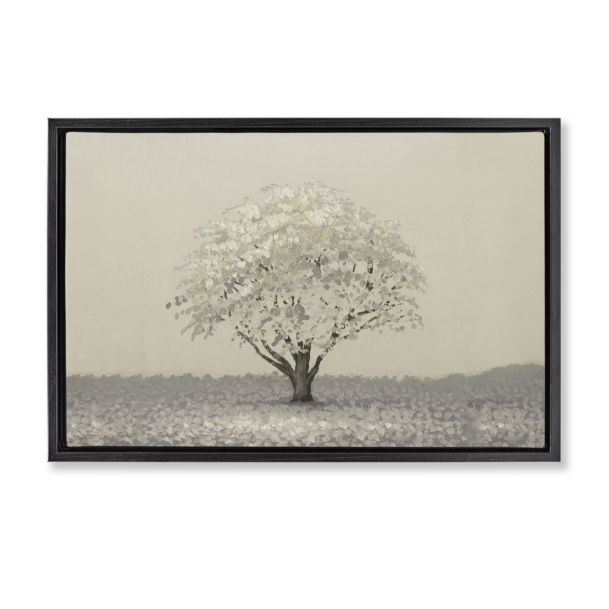 Stupell Industries Neutral Radiance Tree Black Framed Floater Canvas Wall Art, design by Michael Marcon