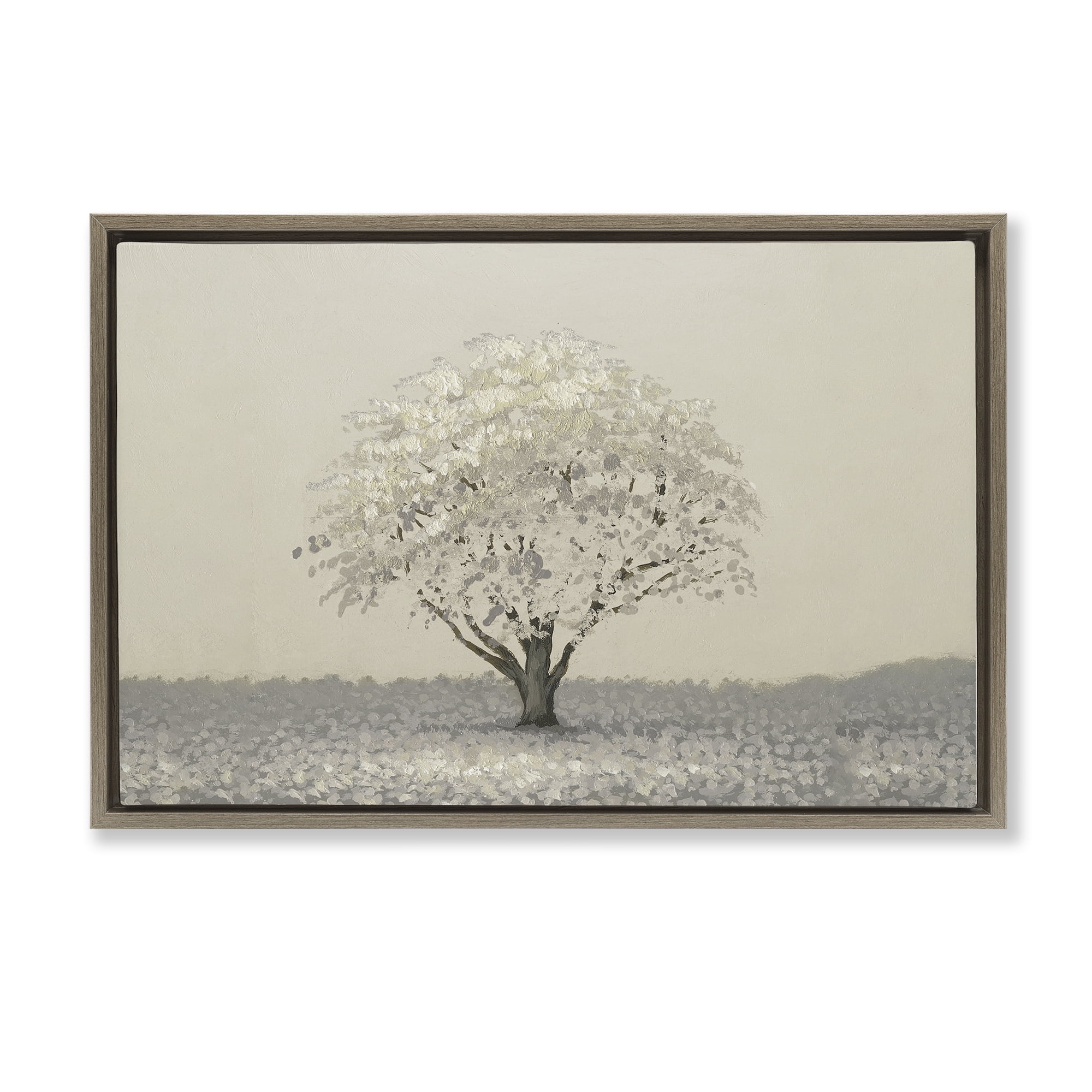 Stupell Industries Neutral Radiance Tree Brown Framed Floater Canvas Wall Art, design by Michael Marcon