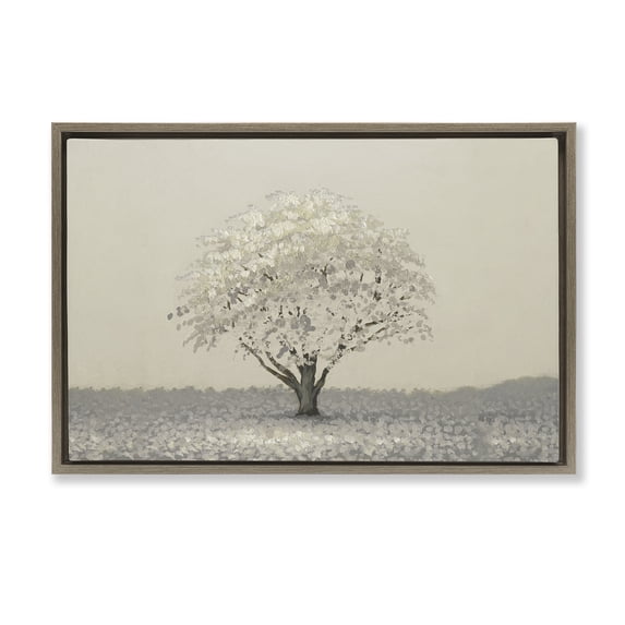 Stupell Industries Traditional Neutral Radiance Tree Brown Floating Frame Canvas Art, 31 x 21, by Michael Marcon