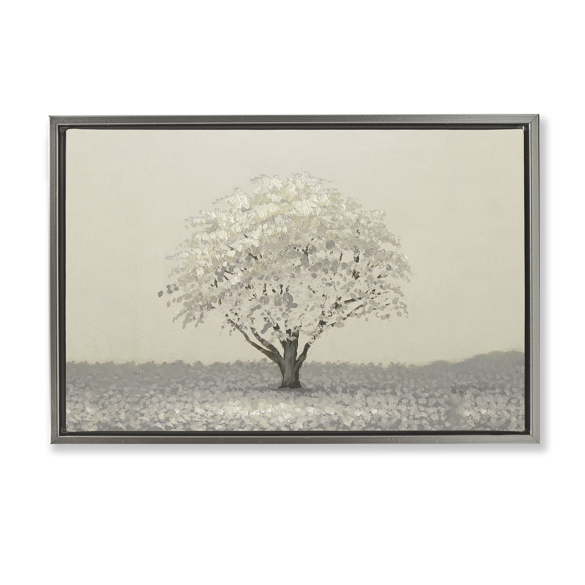 Stupell Industries Neutral Radiance Tree Gray Framed Floater Canvas Wall Art, design by Michael Marcon