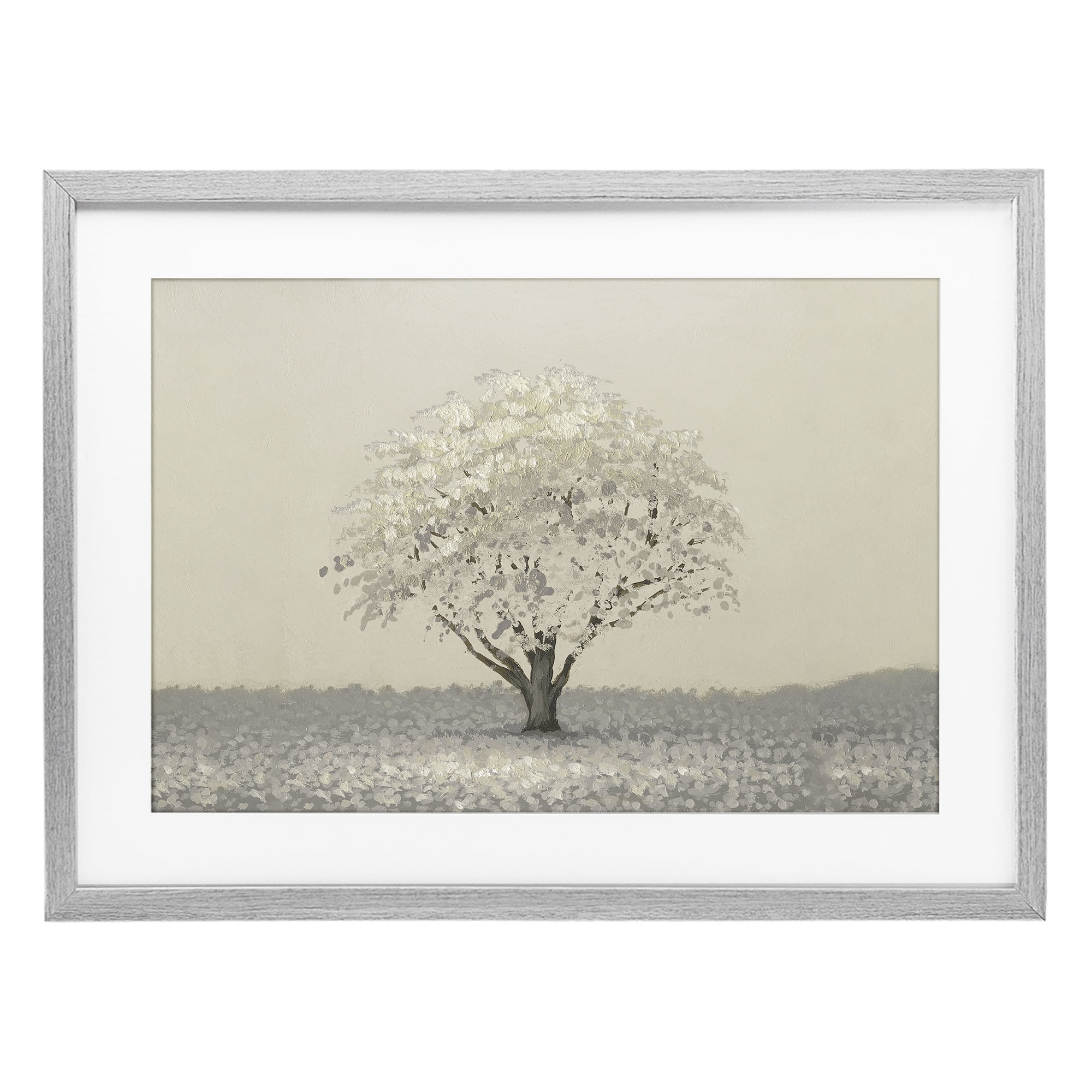Stupell Industries Neutral Radiance Tree Gray Framed Print Under Glass, design by Michael Marcon