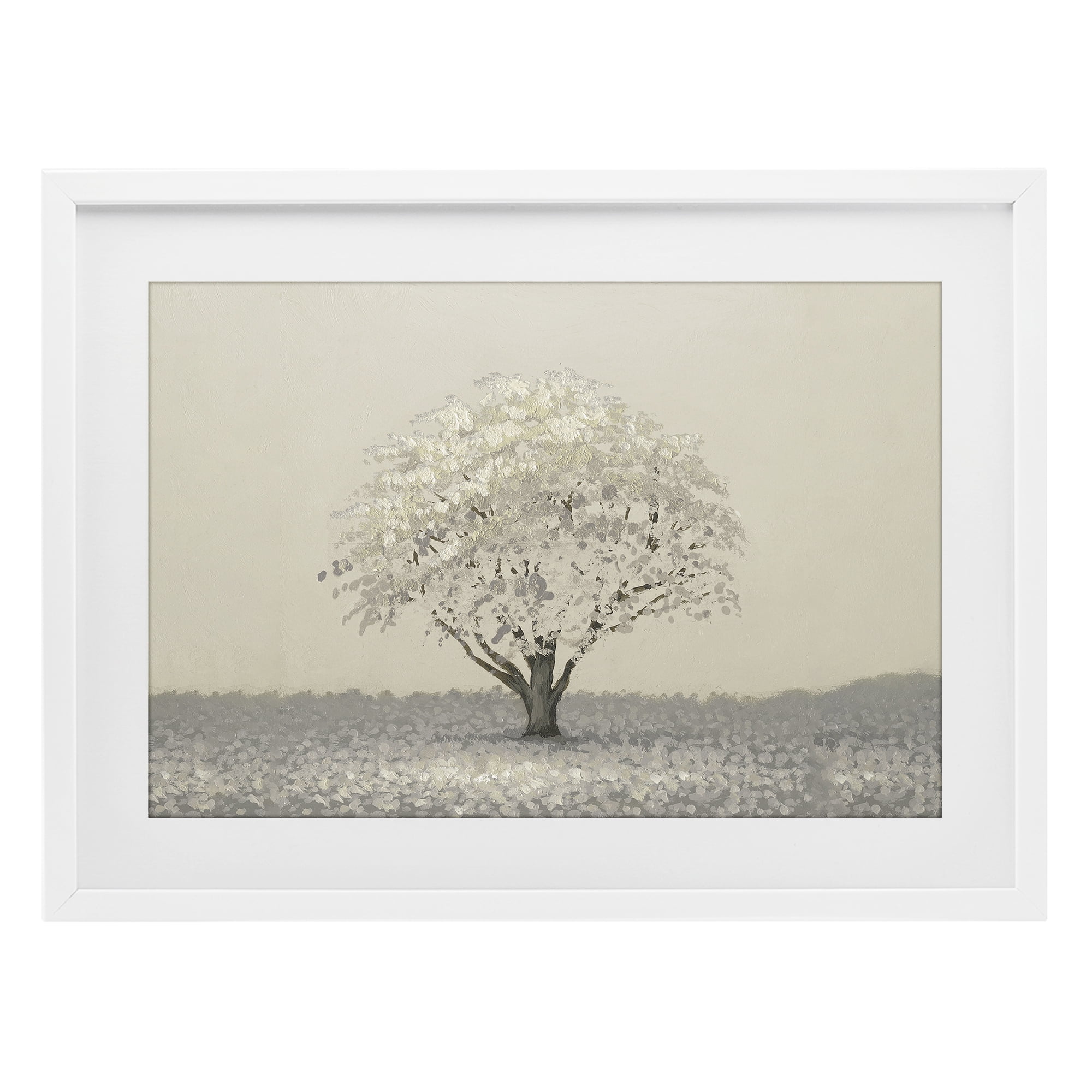 Stupell Industries Neutral Radiance Tree White Framed Print Under Glass, design by Michael Marcon