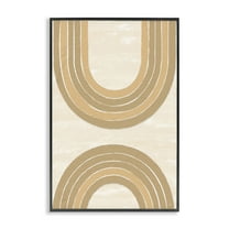 Stupell Industries Neutral Rainbow Arches Abstract Painting Black Framed Art Print Wall Art, 12 x 18