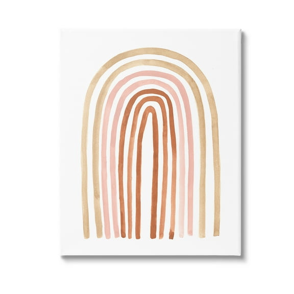 Stupell Industries Neutral Rainbow Arches Landscape Painting Gallery Wrapped Canvas Art Print Wall Art, 16 x 20