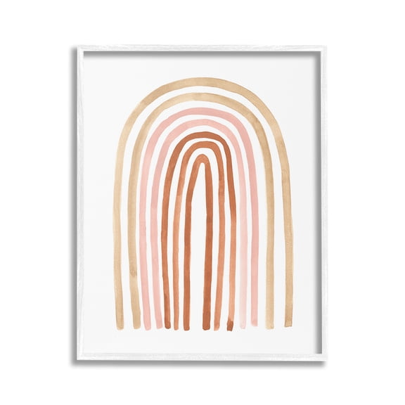 Stupell Industries Neutral Rainbow Arches Landscape Painting White Framed Art Print Wall Art, 24 x 30