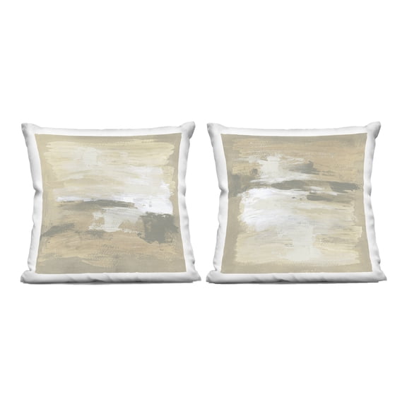 Stupell Industries Neutral Reflections in Earth Tones 2 Piece Decorative Printed Throw Pillow Set, design by June Erica Vess