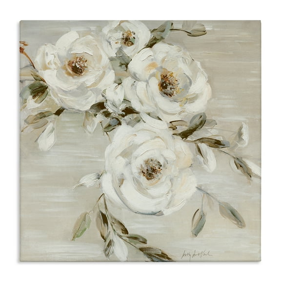 Stupell Industries Neutral Rose Trio Floral Painting Wrapped Canvas Canvas Art Print Wall Art, 36 x 36