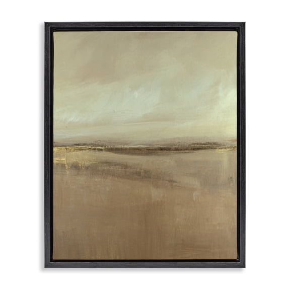 Stupell Industries Neutral Rural Gradient Abstract Painting Black Floater Framed Canvas Art Print Wall Art, 25 x 31