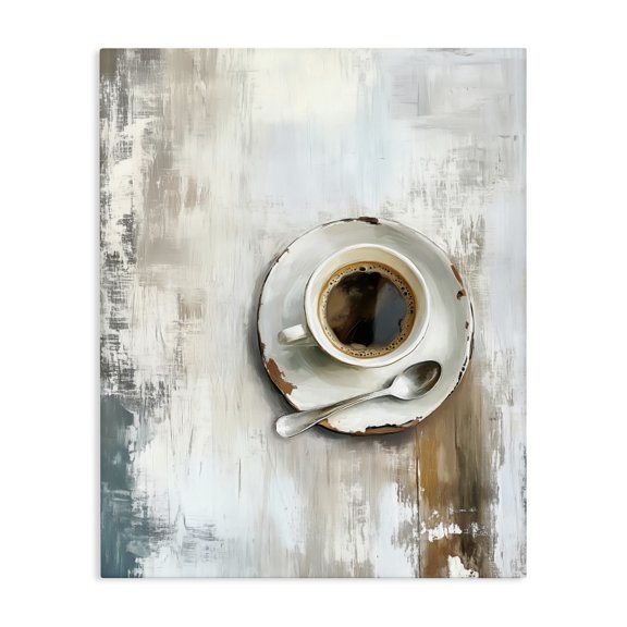 Stupell Industries Neutral & Rustic Cup of Coffee Canvas Wall Art, design by LSR Design Studio