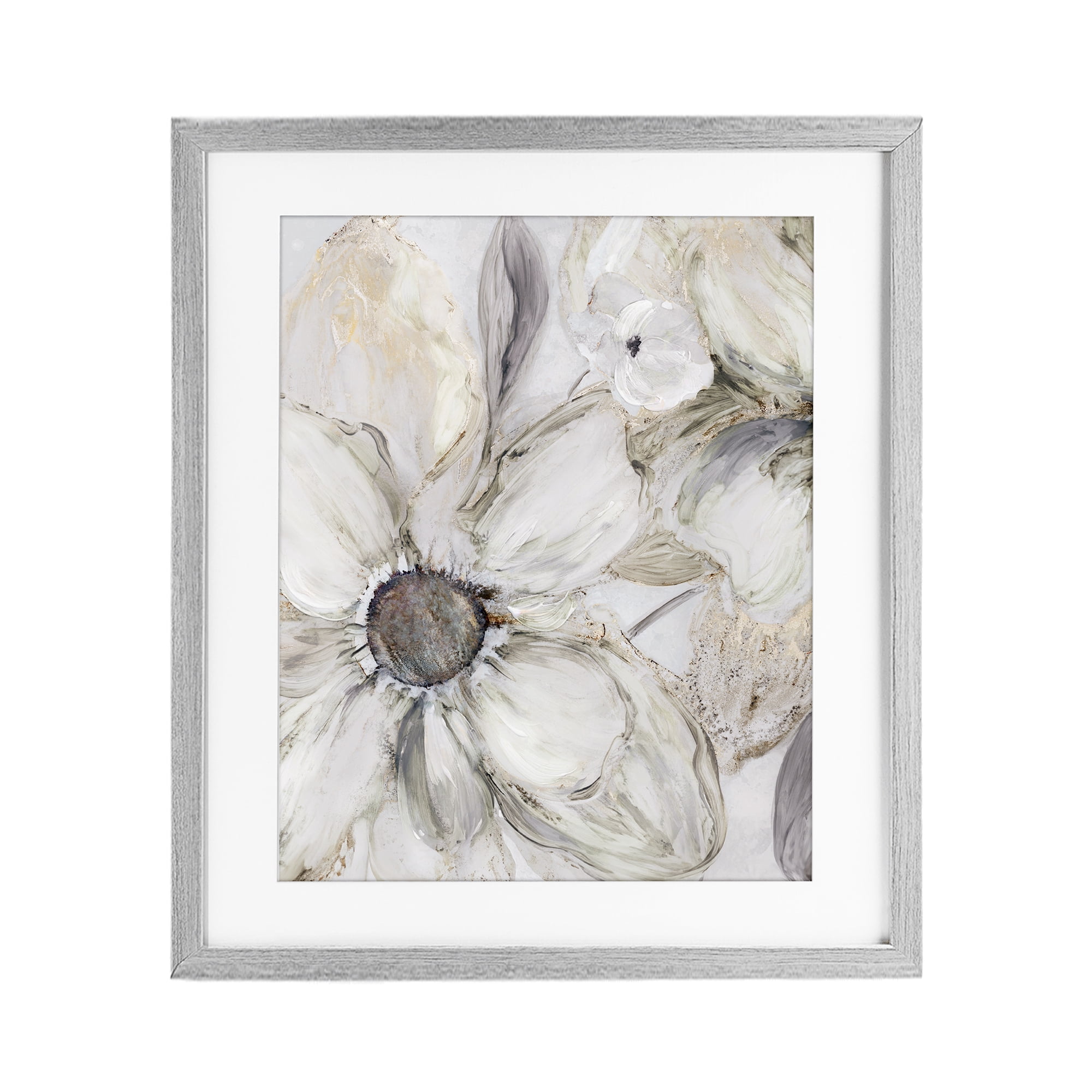 Stupell Industries Neutral Sandstone Blooms Gray Framed Print Under Glass, design by Carol Robinson