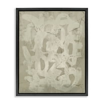 Stupell Industries Neutral Scribble Pattern Abstract Painting Black Floater Framed Canvas Art Print Wall Art, 17 x 21