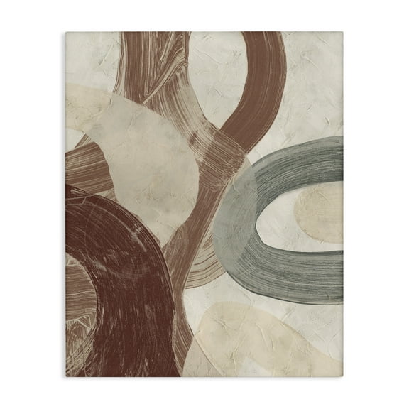 Stupell Industries Neutral Shapes Expression Abstract Painting Gallery Wrapped Canvas Art Print Wall Art, 16 x 20