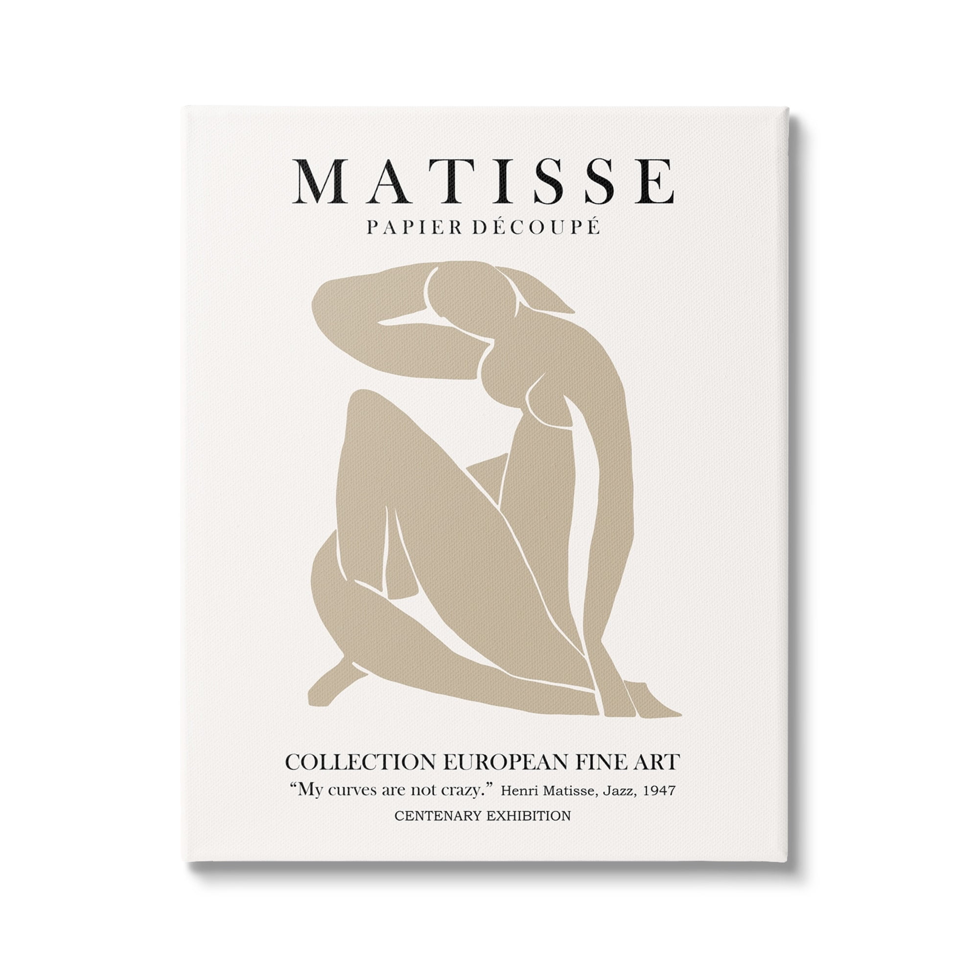 Stupell Industries Neutral Silhouette Modern Woman Matisse Exhibition Text Canvas Wall Art, 30 x 40, Design by Ros Ruseva