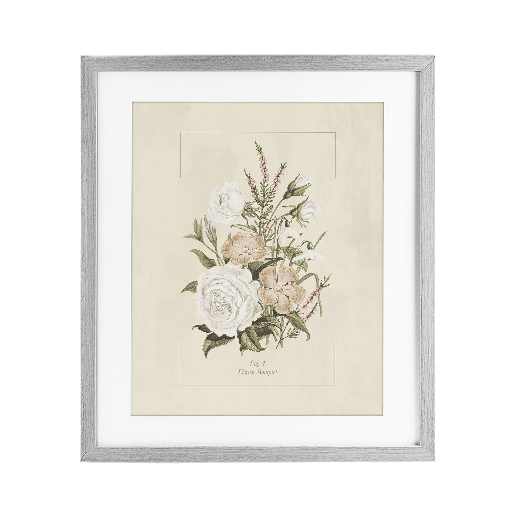 Stupell Industries Neutral & Soft Bouquet Study Gray Framed Print Under Glass, design by Dan Meneely