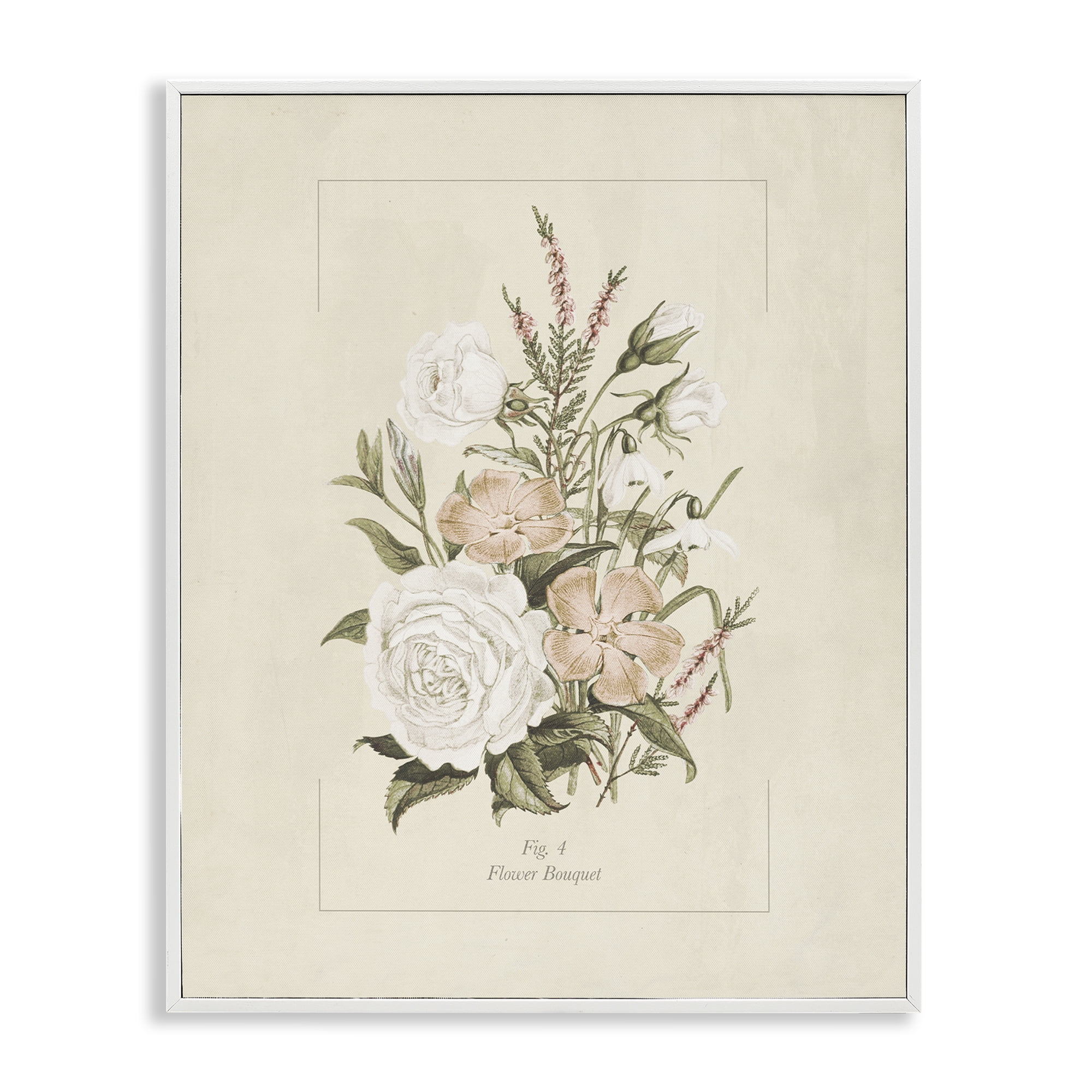 Stupell Industries Neutral & Soft Bouquet Study White Framed Giclee Art, design by Dan Meneely