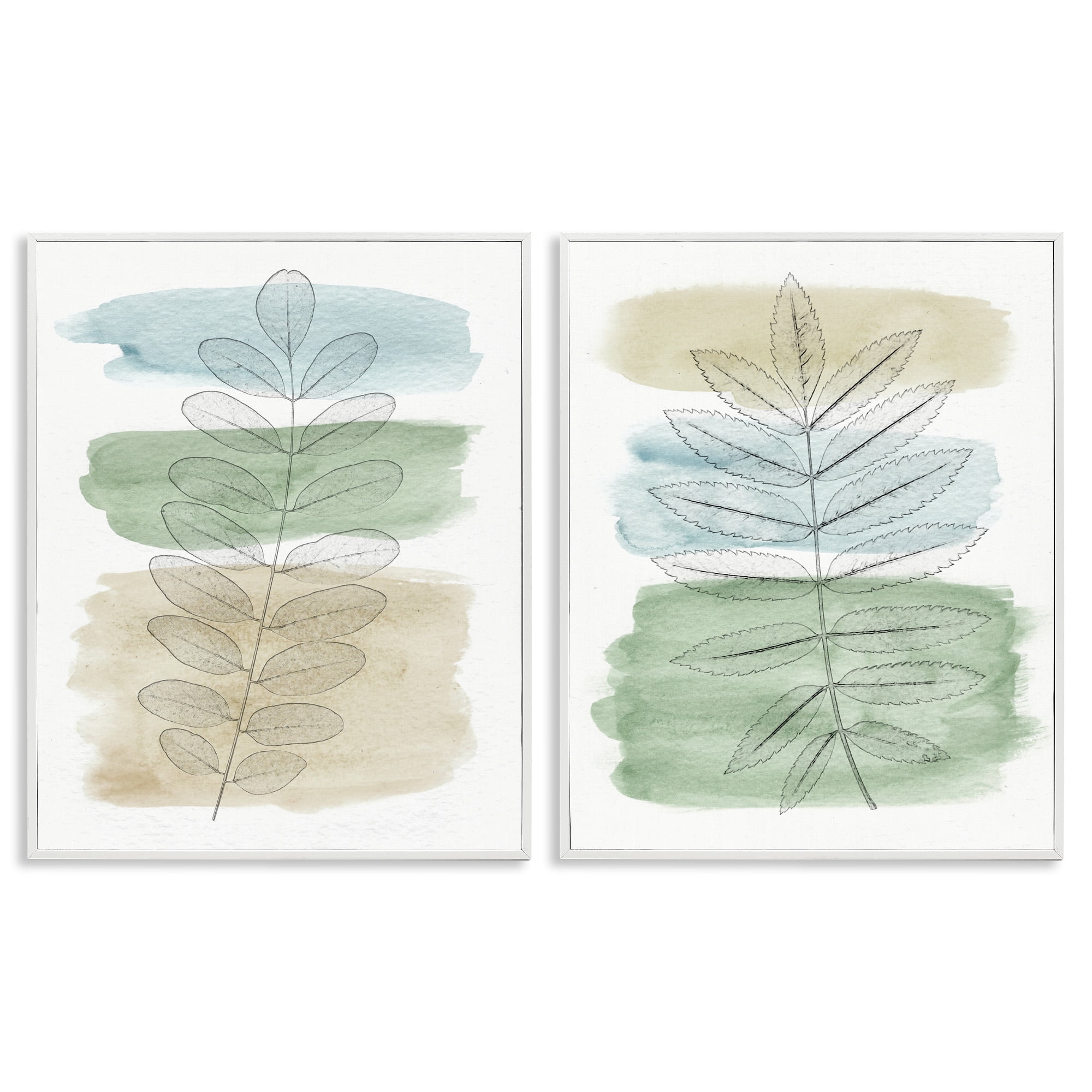 Stupell Industries Neutral Spring Forest Branches Botanical & Floral Painting White Framed Art Print Wall Art, 11 x 14, Set of 2