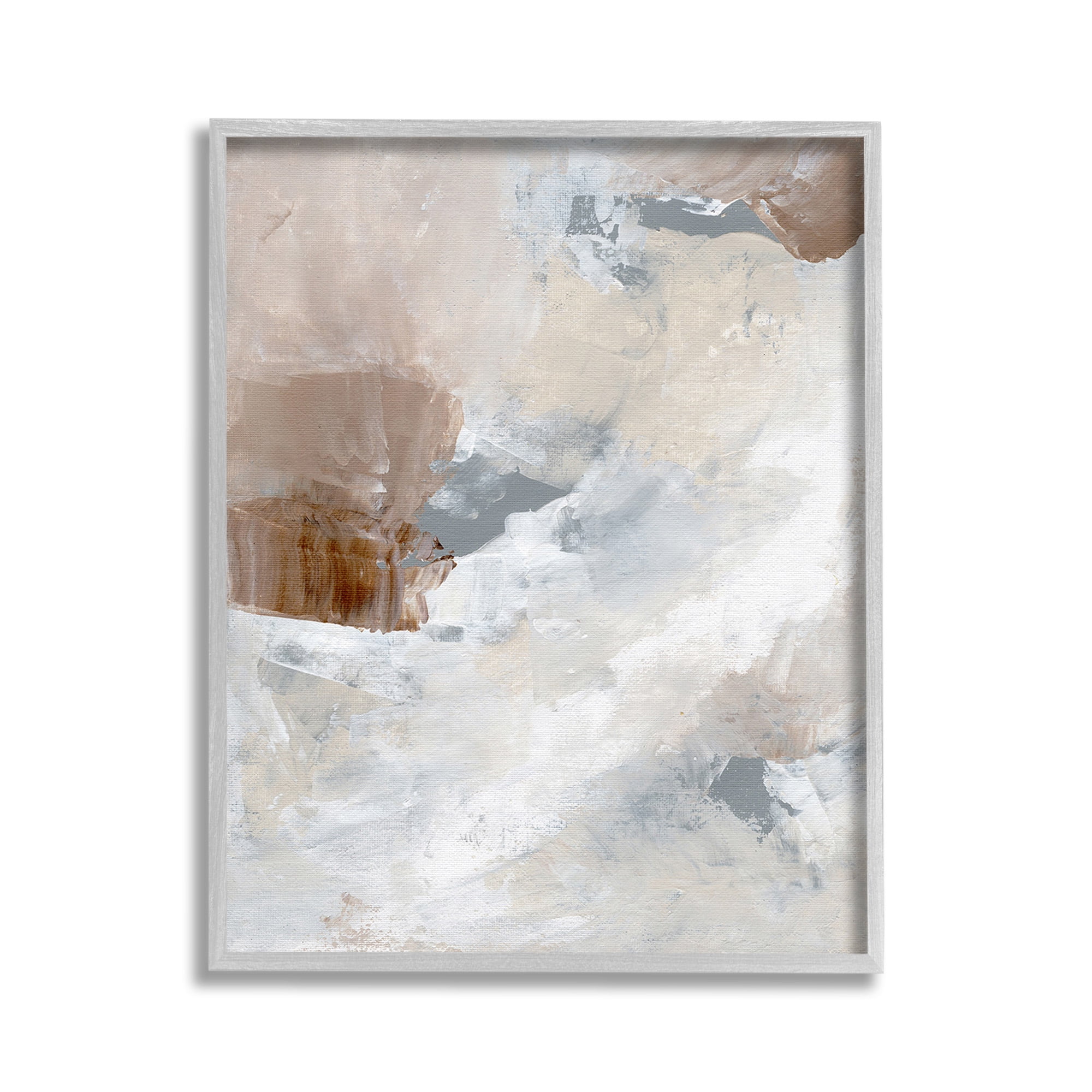Stupell Industries Neutral Subtle Painting Abstract Painting Gray Framed Art Print Wall Art, 11 x 14