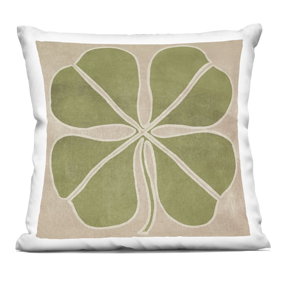 Stupell Industries Neutral Symmetrical Clover Decorative Printed Throw Pillow, design by June Erica Vess