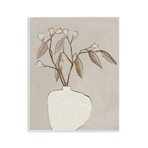 Stupell Industries Neutral Tan Greenery Plants & Flowers Painting Unframed Art Print Wall Art, 11 x 14