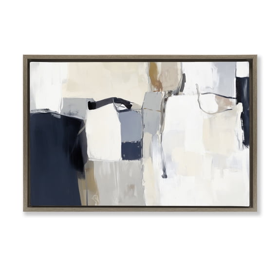 Stupell Industries Contemporary Neutral Tapestry Abstraction Brown Floating Frame Canvas Art, 31 x 21, by Irena Orlov