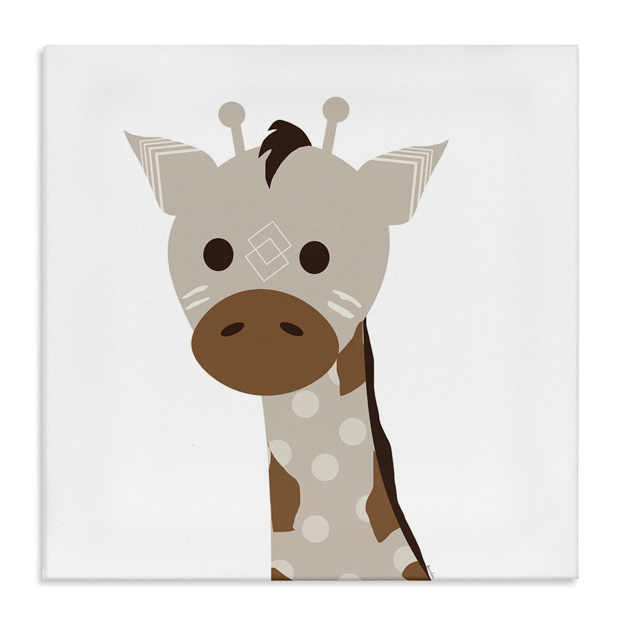 Stupell Industries Neutral Tone Giraffe Animals Painting Wrapped Canvas Art Print Wall Art, 24 x 24