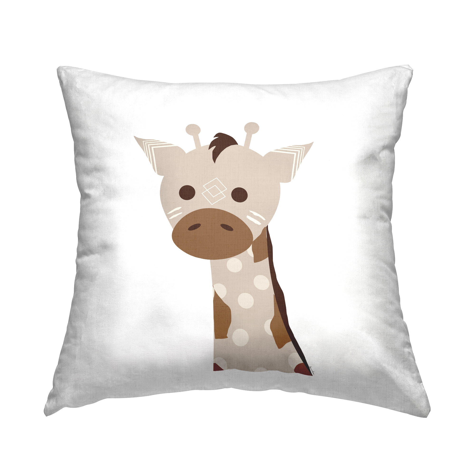 Stupell Industries Neutral Tone Giraffe Decorative Printed Throw Pillow Design by Daniela Santiago.