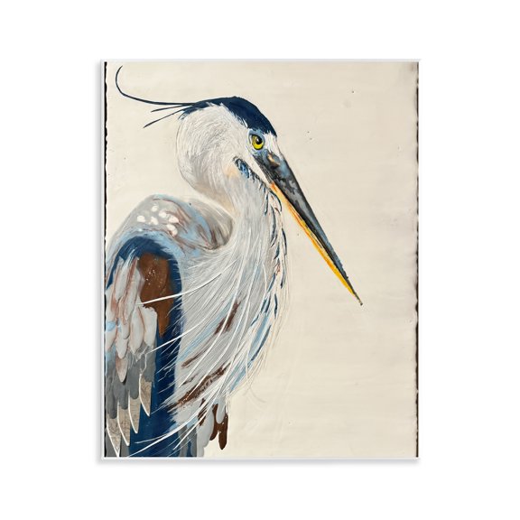 Stupell Industries Neutral Tone Vintage Heron Animals Painting Unframed Art Print Wall Art, 11 x 14