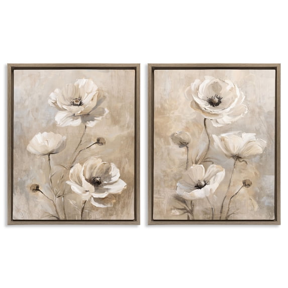 Stupell Industries Traditional Neutral Toned Flora Brown 2pc Floating Frame Art Set, 25 x 31 each, by Nina Blue