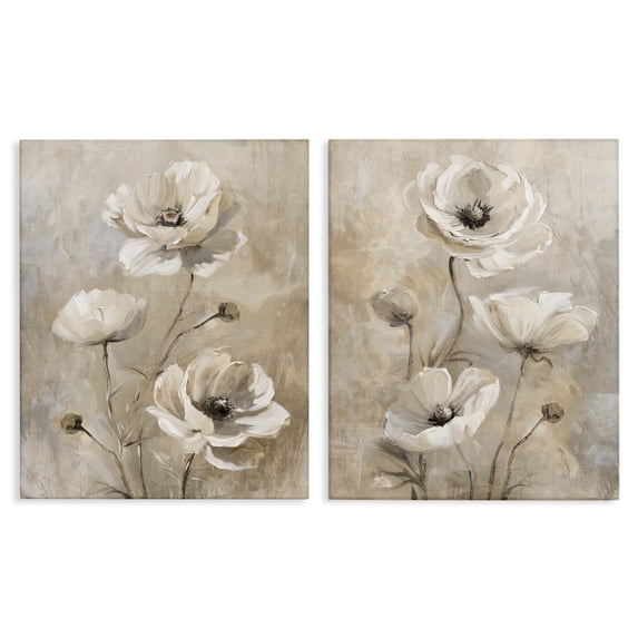 Stupell Industries Traditional Neutral Toned Flora 2pc Canvas Art Set, 16 x 20 each, by Nina Blue