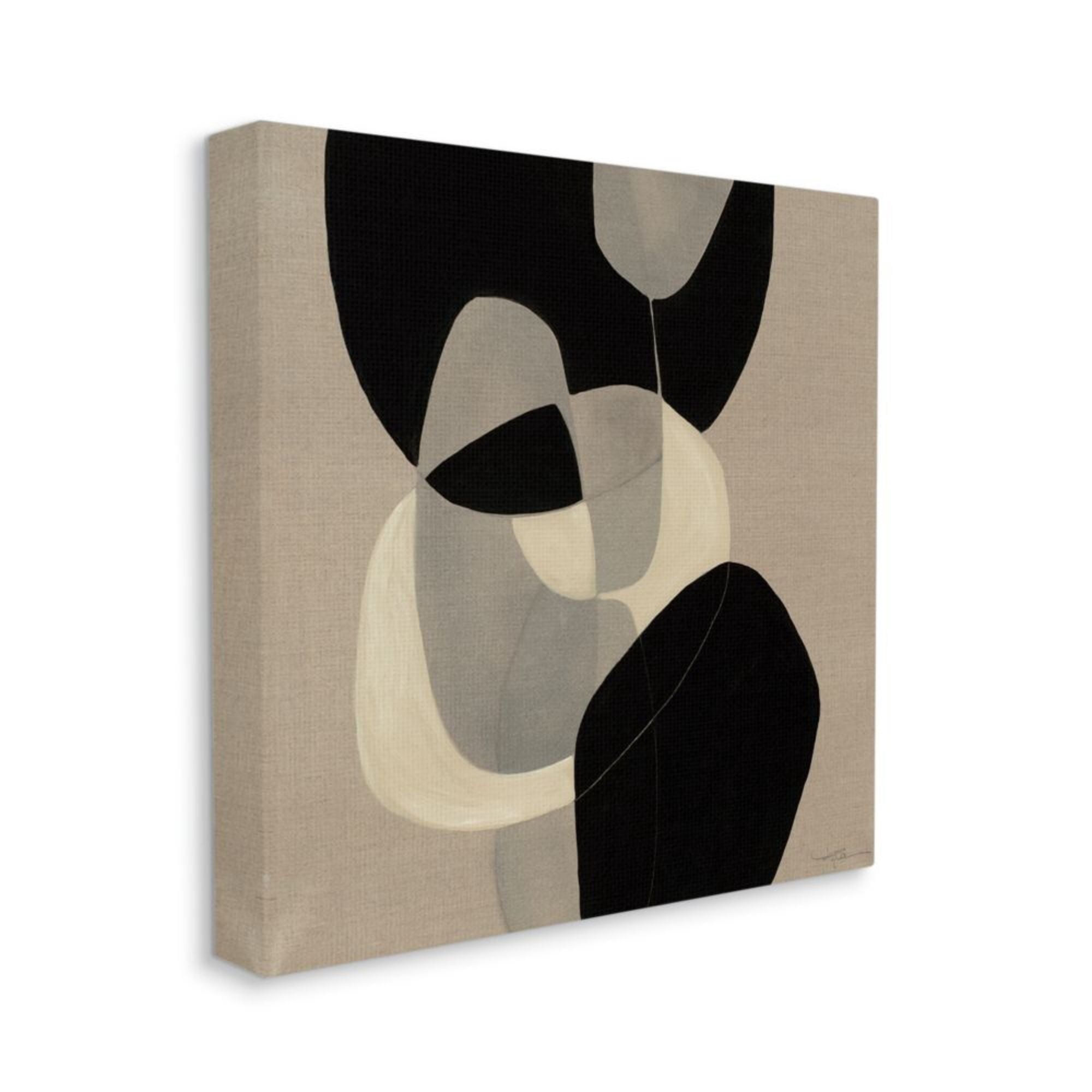 Stupell Industries Neutral Toned Shapes Abstract Layers Brown Black Design by Kippi Leonard, 30" x 30"