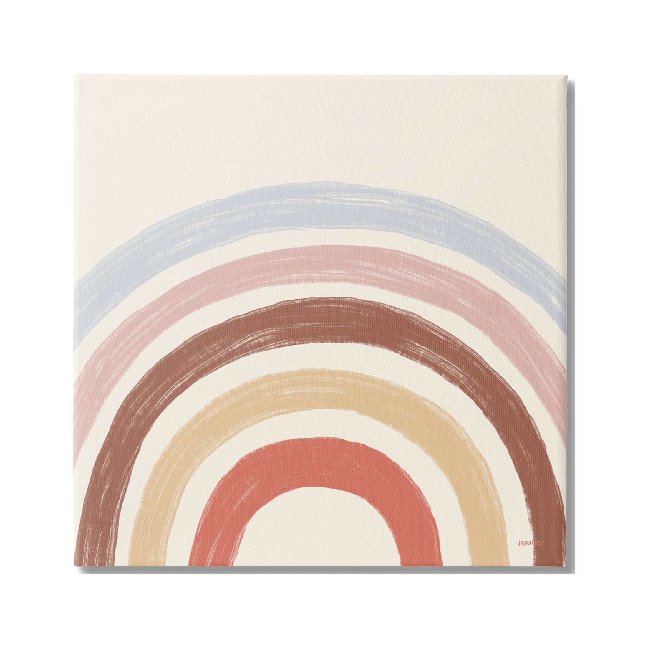 Stupell Industries Neutral Tones Arched Rainbow Stripes Graphic Art Gallery Wrapped Canvas Print Wall Art, Design by Brinley Designs