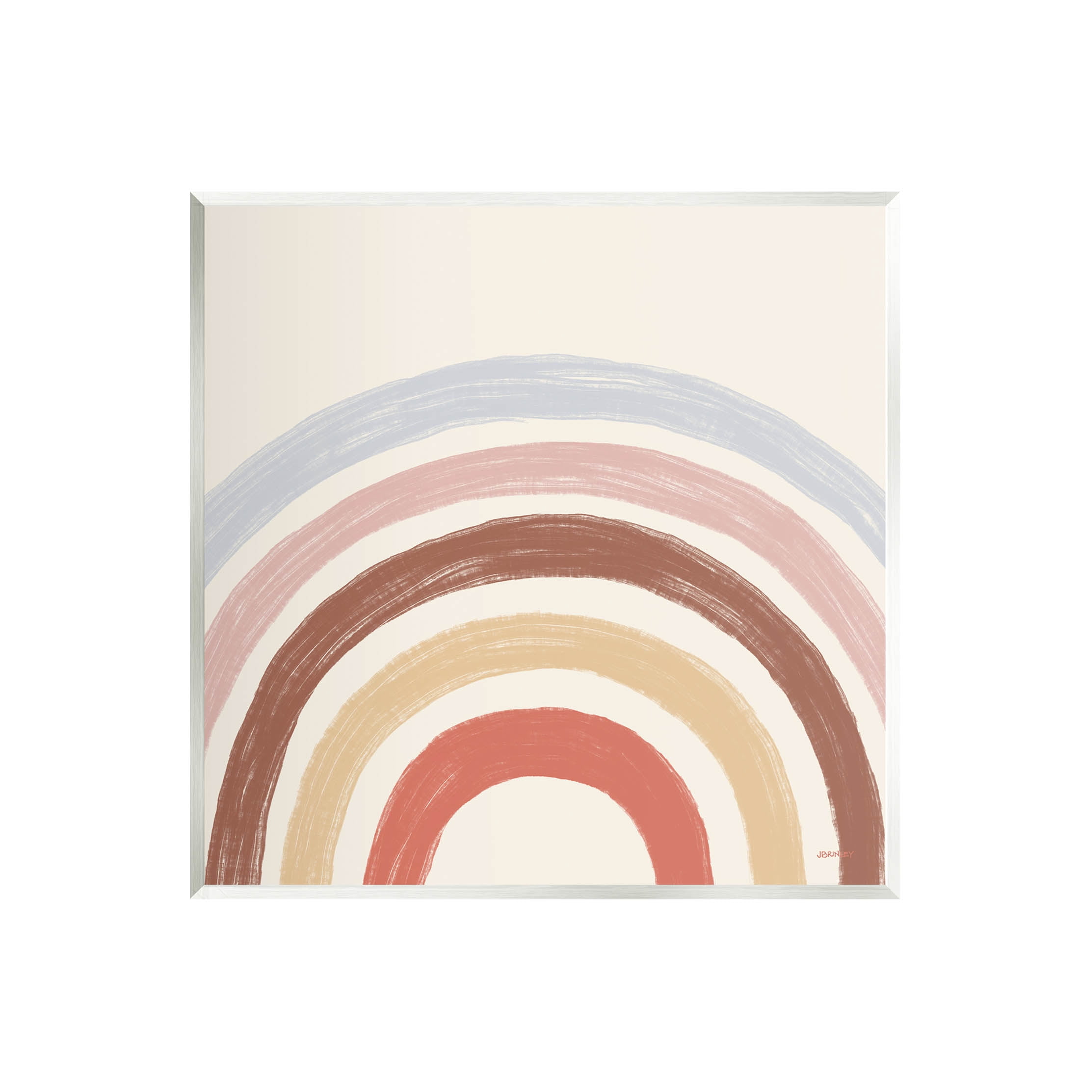 Stupell Industries Neutral Tones Arched Rainbow Stripes Graphic Art Unframed Art Print Wall Art, Design by Brinley Designs