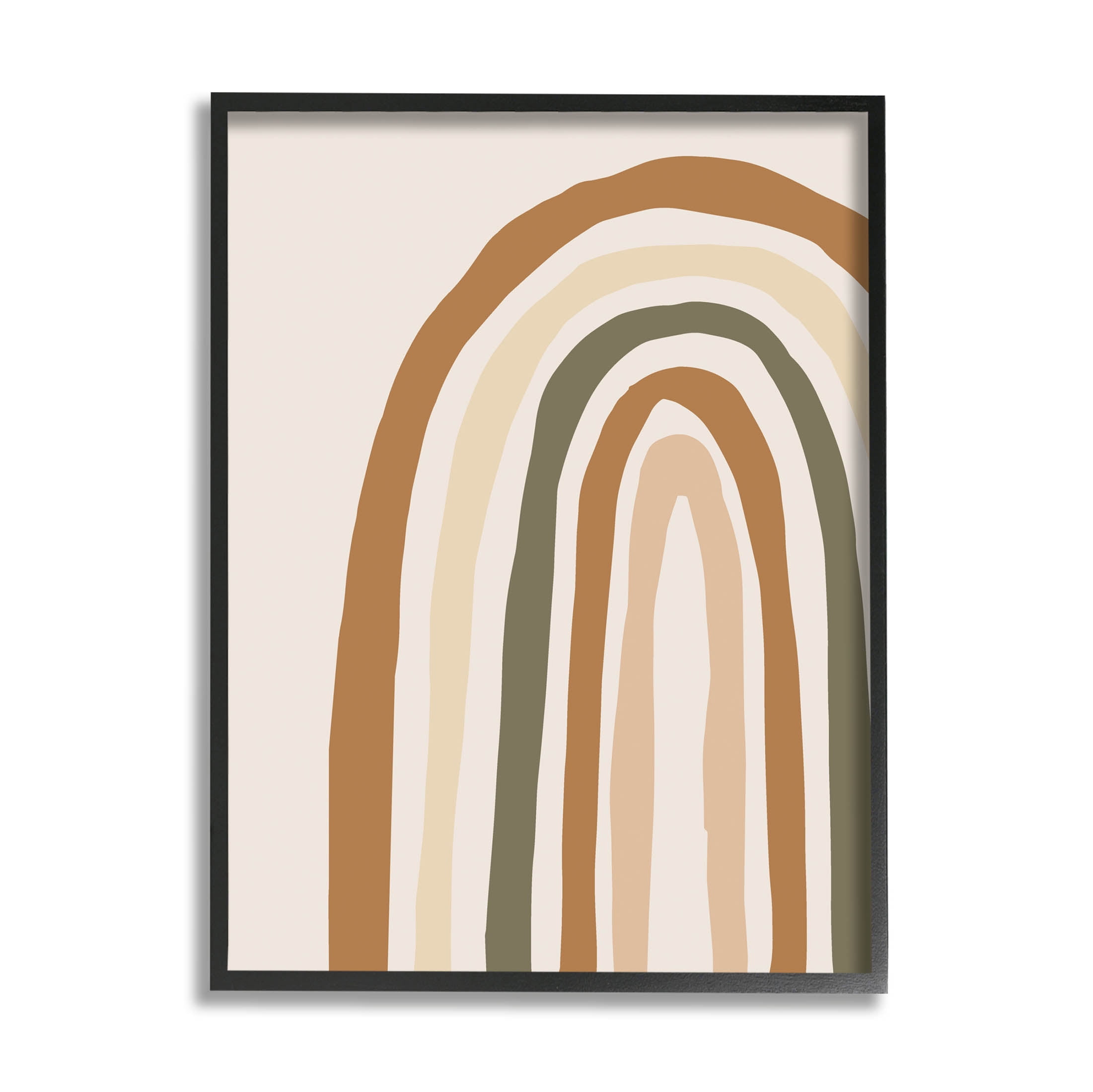 Stupell Industries Neutral Tones Rainbow Graphic Art Black Framed Art Print Wall Art, Design by Elizabeth Medley