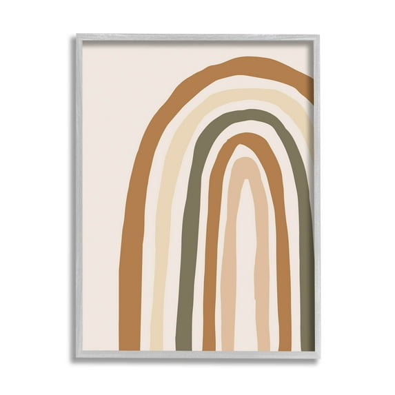 Stupell Industries Neutral Tones Rainbow Graphic Art Gray Framed Art Print Wall Art, Design by Elizabeth Medley