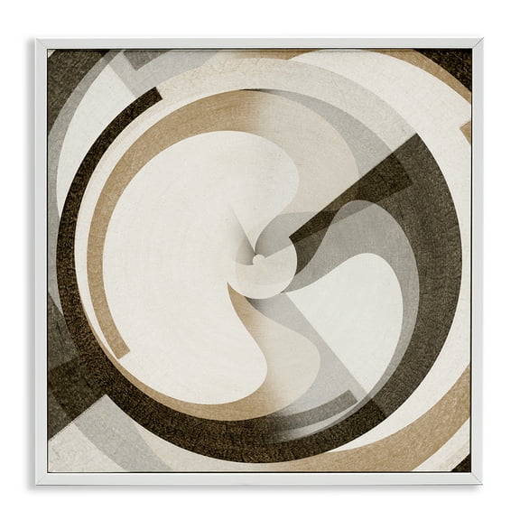 Stupell Industries Neutral Tones Vortex Abstract Painting White Framed Art Print Wall Art, 12 x 12
