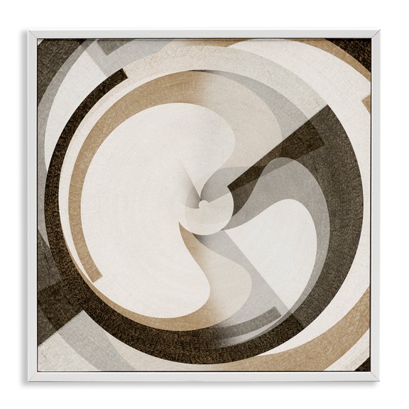 Stupell Industries Neutral Tones Vortex Abstract Painting White Framed Art Print Wall Art, 24 x 24