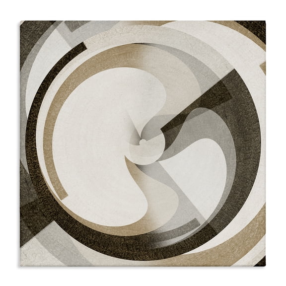 Stupell Industries Neutral Tones Vortex Abstract Painting Wrapped Canvas Art Print Wall Art, 24 x 24