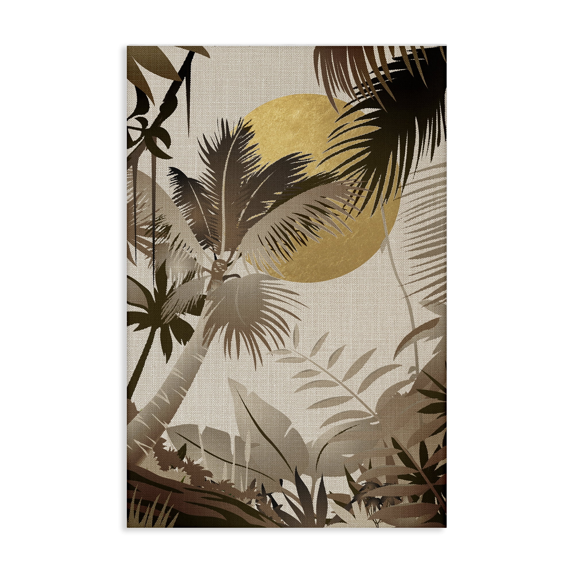 Stupell Industries Neutral Tropical Trees Plants & Flowers Painting Wrapped Canvas Art Print Wall Art, 30 x 45