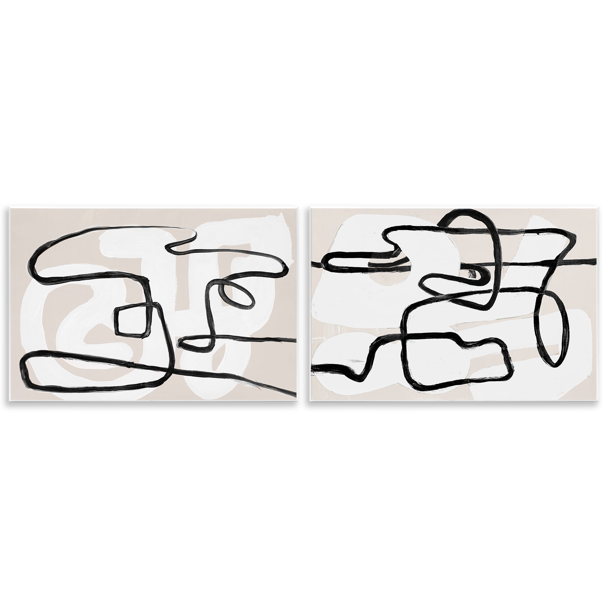 Stupell Industries Neutral Twists & Turns 2 Piece Wall Plaque Art Set, design by Lanie Loreth