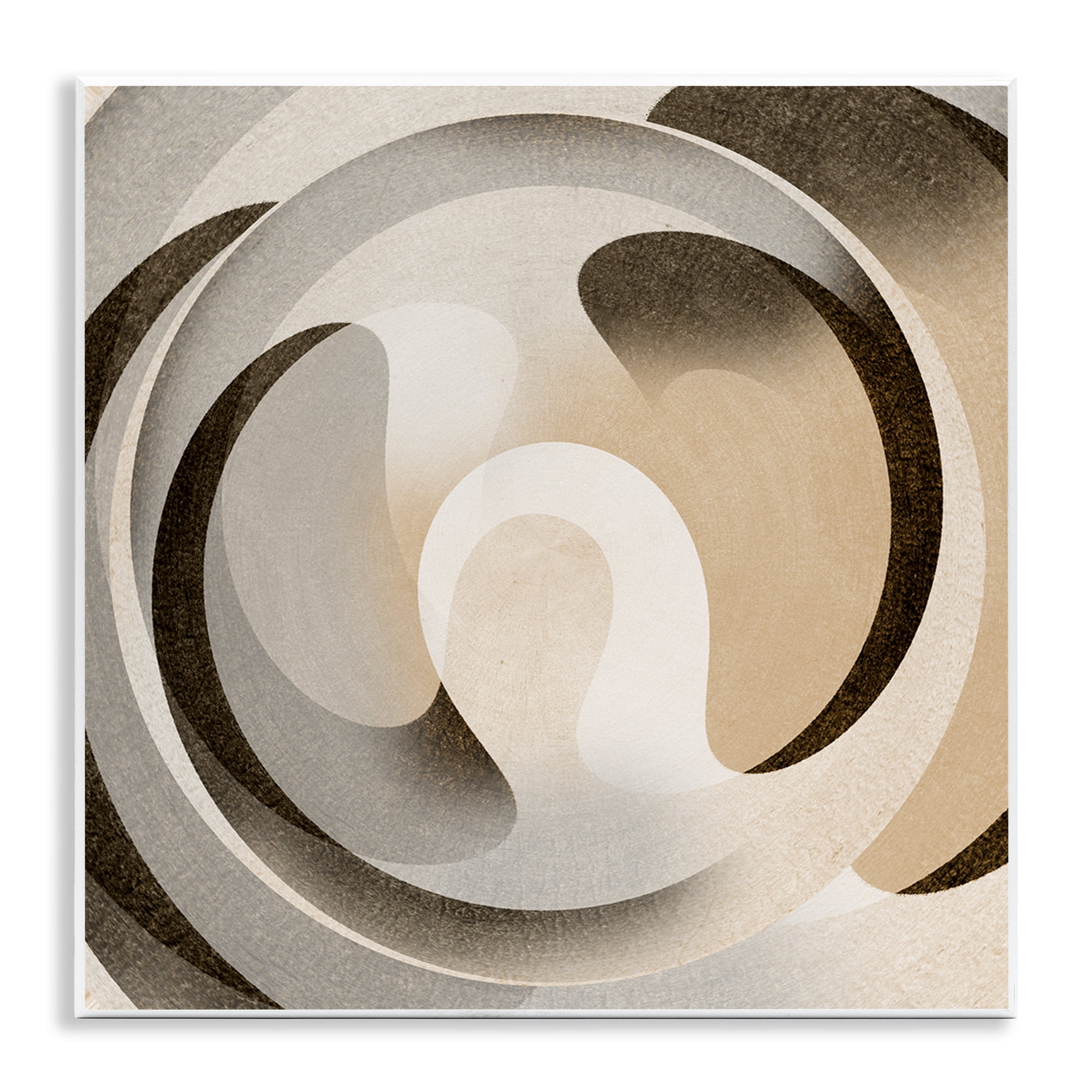 Stupell Industries Neutral Vortex Shape Abstract Painting Unframed Art Print Wall Art, 12 x 12