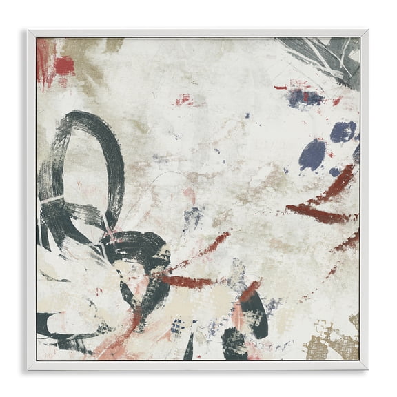 Stupell Industries Neutral Washi Abstract White Framed Giclee Art design by June Erica Vess, 12 x 12
